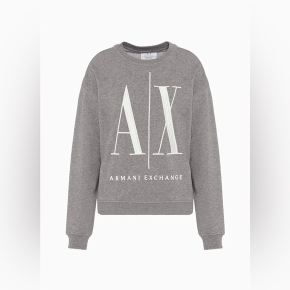 armani exchange grey Icon logo crew neck sweatshirt - Picture 3 of 4